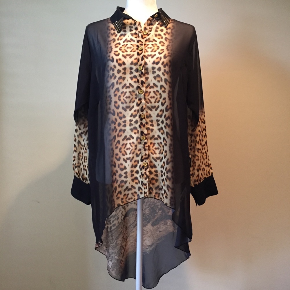 ZERONA FASHION Leopard Tunic Shirt